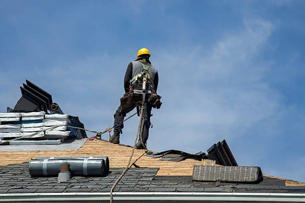 Professional Roofing technician working in Idanha, OR